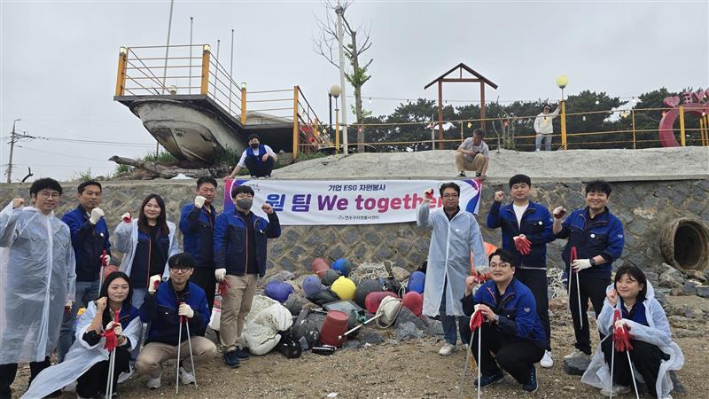 Pulizia della spiaggia in Korea