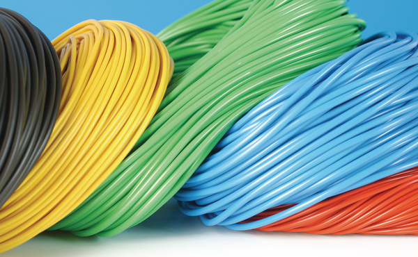 guaine isolanti in PVC in nero, giallo, verde, blu, rosso