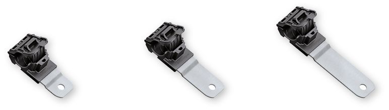 Ratchet P-Clamp con piastre di fissaggio corte, medie o lunghe