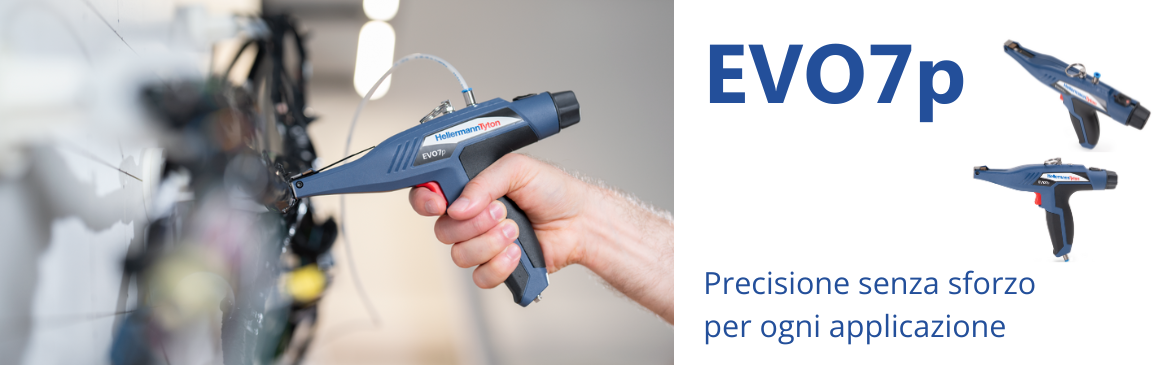 EVO7p — Utensile pneumatico ad alte prestazioni per applicazioni industriali di fascette di cablaggio